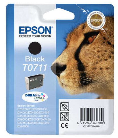 Epson T0711 Negro Cartucho de Tinta Original - C13T07114012. 7.4 ml
