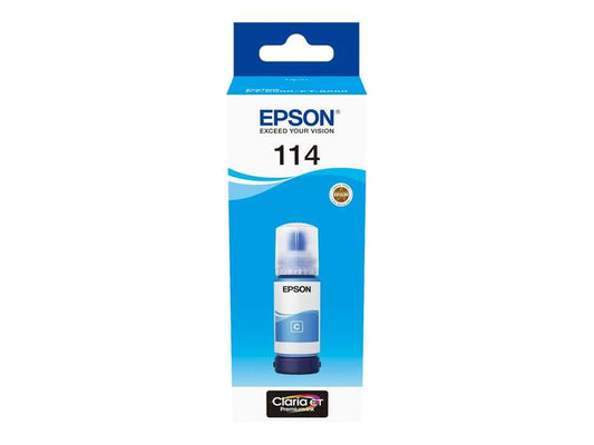 Epson 114 Cyan Original Pigmented Ink Bottle - C13T07B240