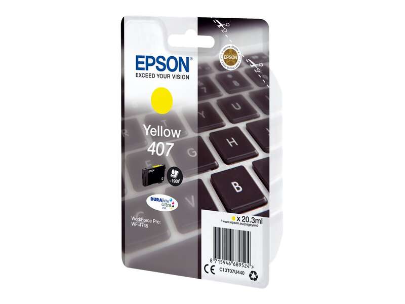 Epson 407 Yellow Original Ink Cartridge - C13T07U440