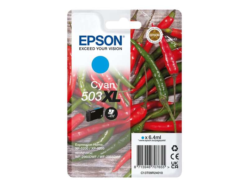 Epson 503XL Cyan Original Ink Cartridge - C13T09R24010