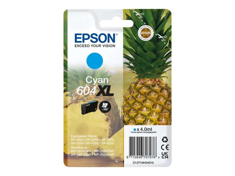 Epson 604XL Cyan Original Ink Cartridge - C13T10H24010