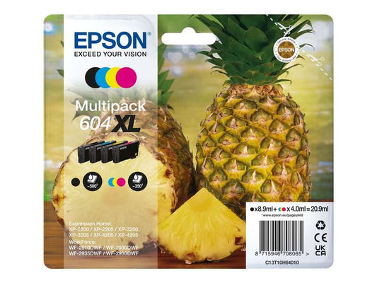 Epson 604XL 4-Pack Original Ink Cartridges - C13T10H64010