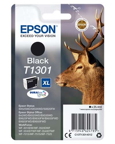 Epson T1301 Negro Cartucho de Tinta Original - C13T13014012. 945 Paginas