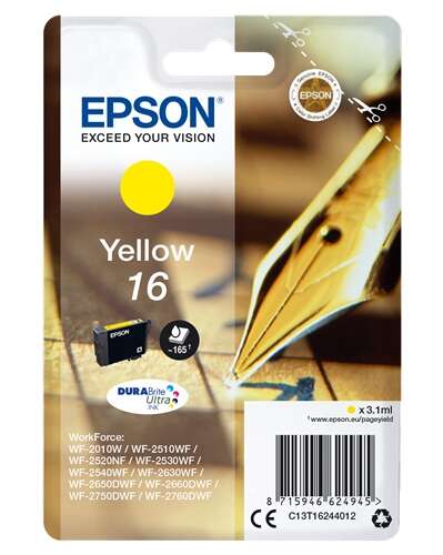 Epson T1624 Amarillo Cartucho de Tinta Original - C13T16244012. 165 Paginas
