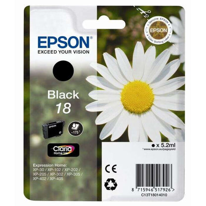 Epson T1801 (18) Negro Cartucho de Tinta Original - C13T18014012. 5.2 ml