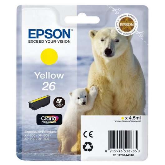 Epson T2614 (26) Yellow Original Ink Cartridge - C13T26144012