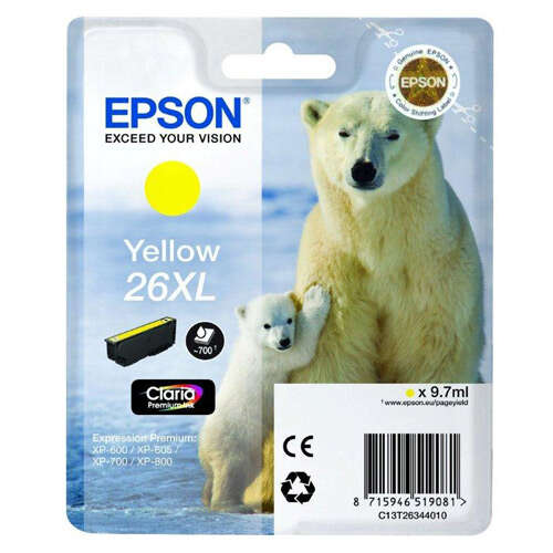 Epson T2634 (26XL) Yellow Original Ink Cartridge - C13T26344012