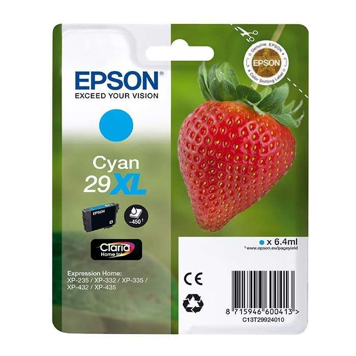Epson T2992 (29XL) Cyan Original Ink Cartridge - C13T29924012