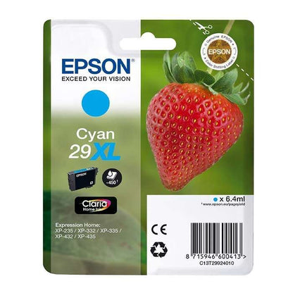 Epson T2992 (29XL) Cyan Cartucho de Tinta Original - C13T29924012. 6.4 ml