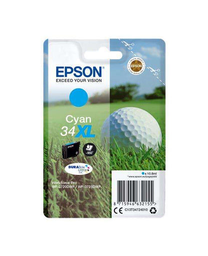 Epson T3472 (34XL) Cyan Cartucho de Tinta Original - C13T34724010. 950 Paginas