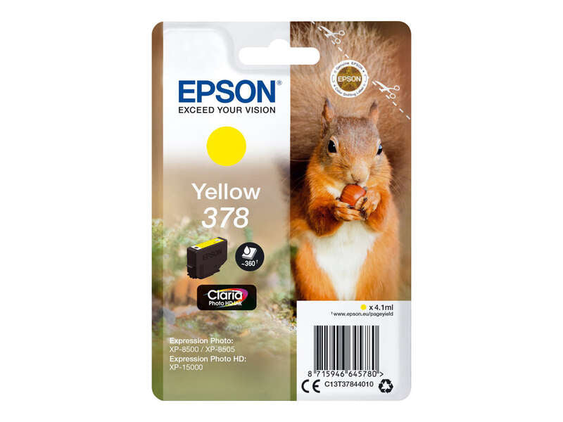 Epson 378 Yellow Original Ink Cartridge - C13T37844010