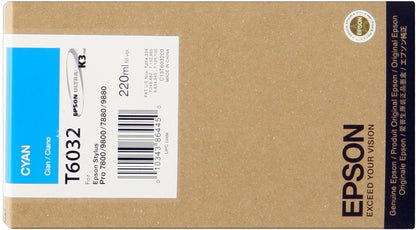 Epson T6032 Cyan Cartucho de Tinta Original - C13T603200. 220 ml