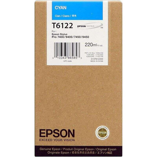 Epson T6122 Cyan Original Ink Cartridge - C13T612200
