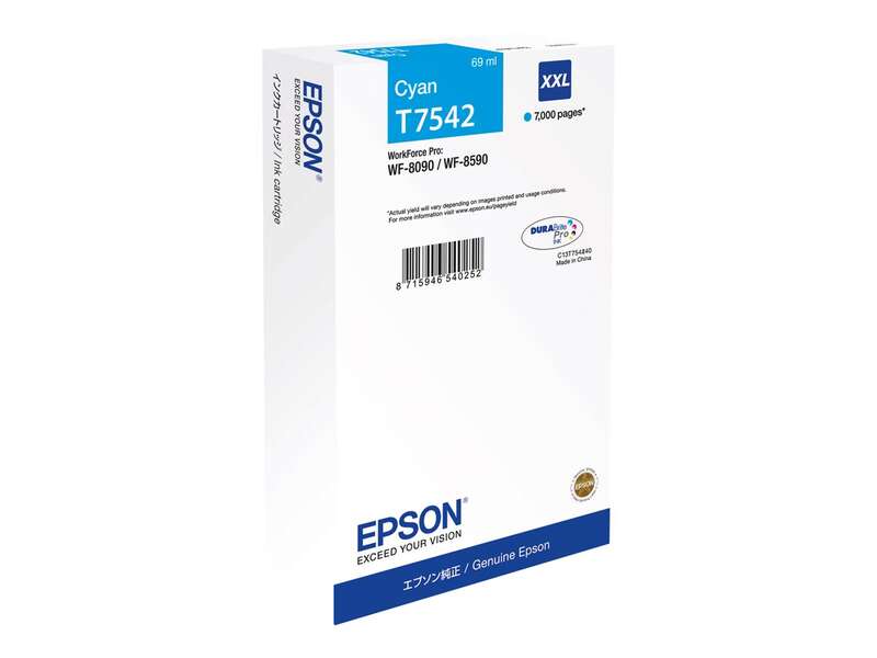 Epson T7542 Cyan Original Ink Cartridge - C13T754240/C13T75424N