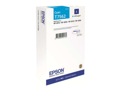 Tinta Epson T7562 Cian 14ml 1500 páginas (C13T75624N)