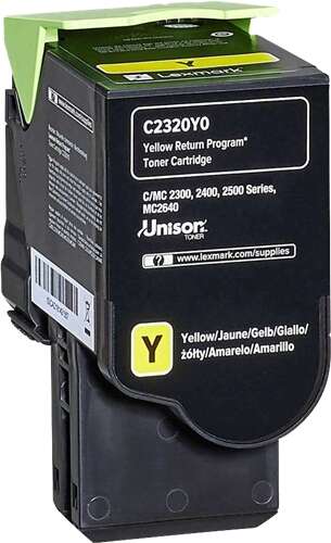 Lexmark C2325/C2425/C2535/MC2325/MC2425/MC2535/MC2640 Yellow Original Toner Cartridge - C2320Y0