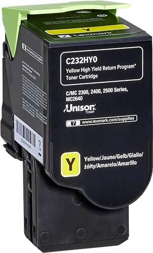 Lexmark C2325/C2425/C2535/MC2325/MC2425/MC2535/MC2640 Yellow Original Toner Cartridge - C232HY0