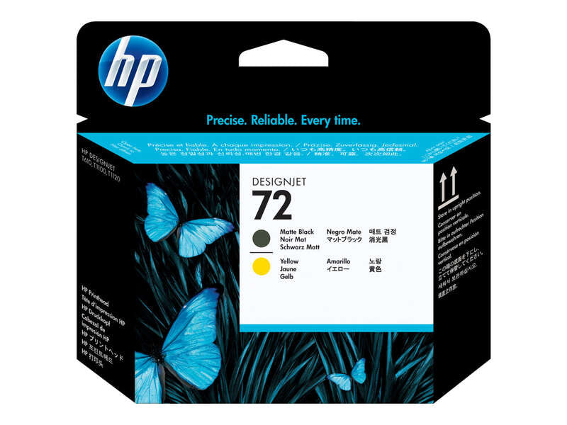 HP 72 Original Printhead - Matte Black and Yellow - C9384A