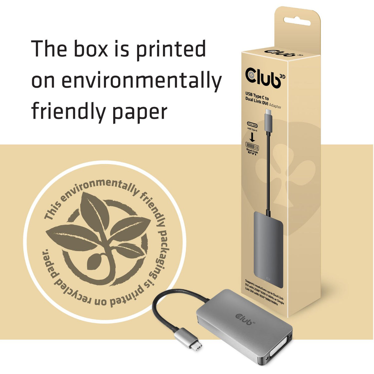 Adaptador Club 3D USB-C 3.2 a DVI-D M/H Gris (CAC-1510)