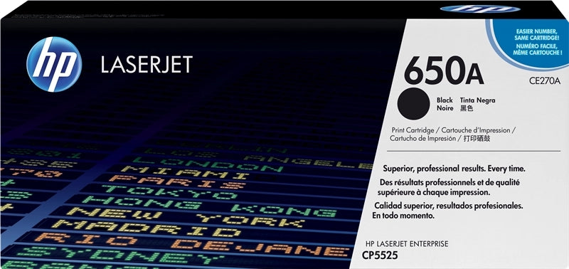 HP CE270A Black Original Toner Cartridge - 650A