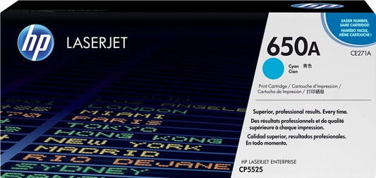 HP CE271A Cyan Original Toner Cartridge - 650A