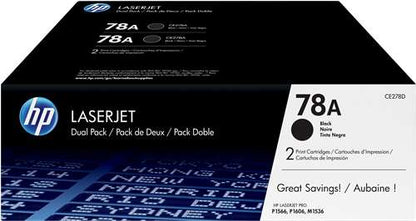 HP CE278A Negro Pack de 2 Cartuchos de Toner Originales - 78A. 2x 2.100 Paginas