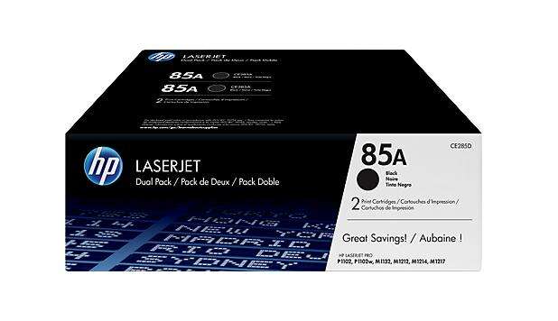 HP CE285A Black 2-Pack Original Toner Cartridges - 85A