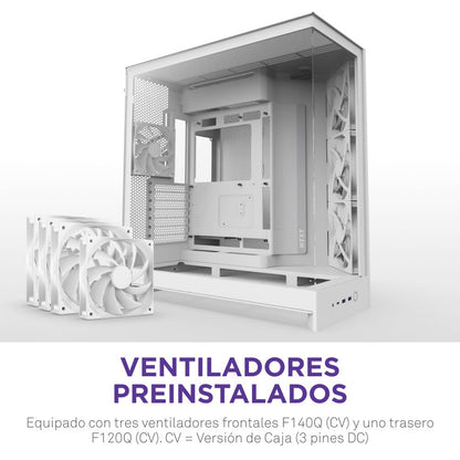 Caja NZXT H9 Flow ATX EATX mATX Blanca (CM-H92FW-01)