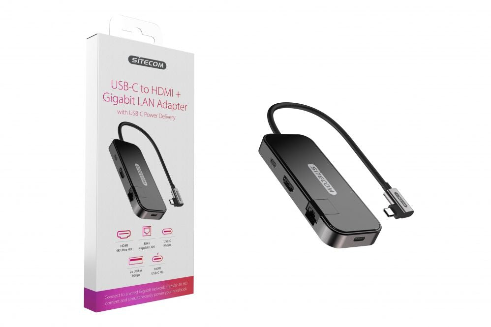 Adaptador Sitecom USB-C a USB-A/C PD/HDMI/RJ45 (CN-394)