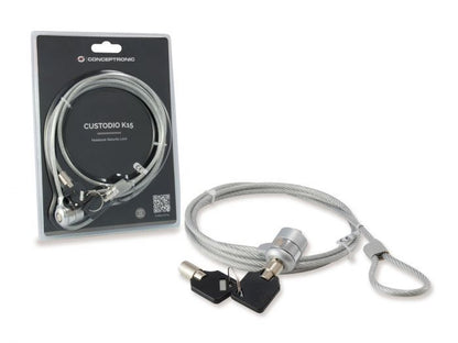 Cable Seguridad CONCEPTRONIC 1.5m 2 Llaves(CNBSLOCK15T)