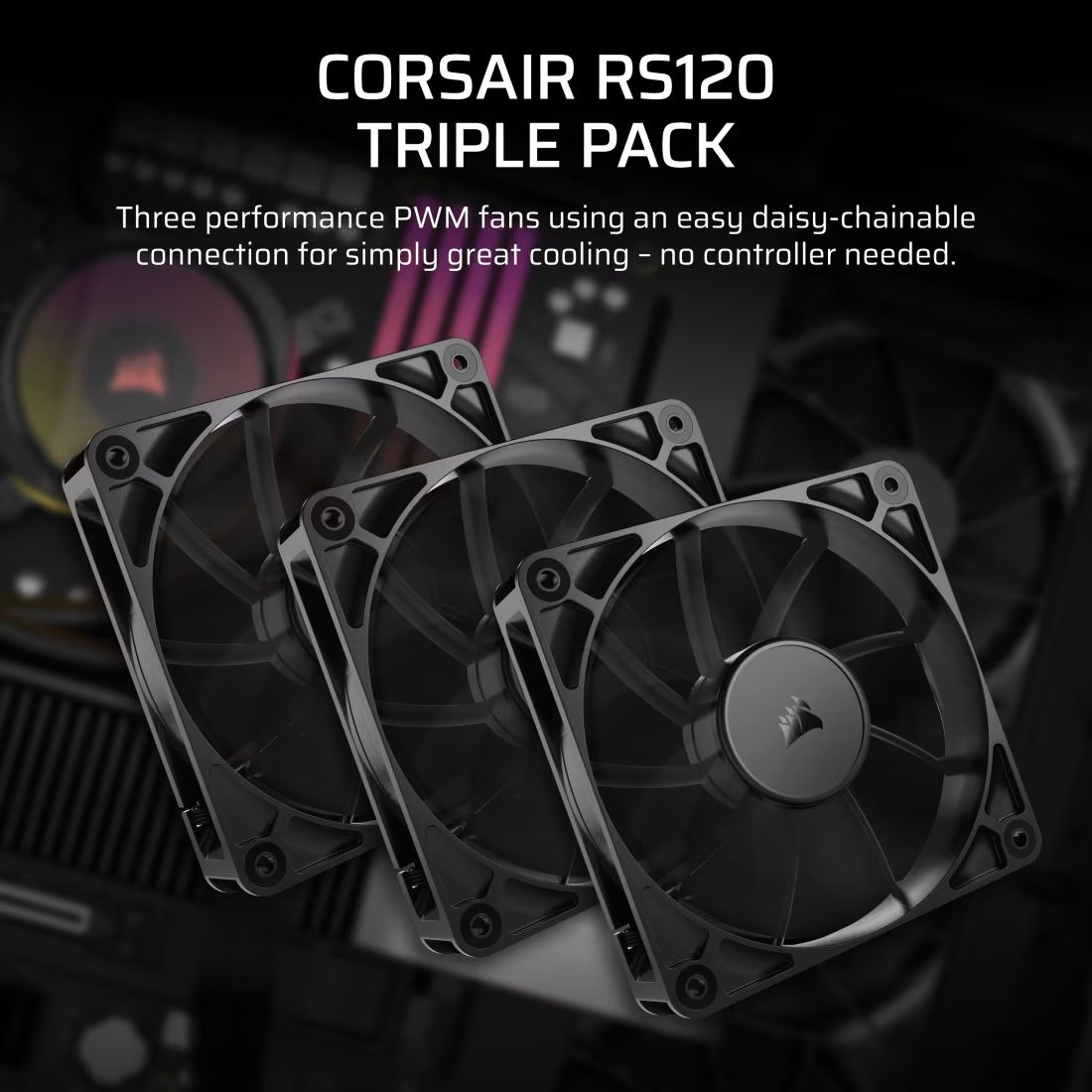 Ventilador Corsair RS120 Pack 3 Negro (CO-9050189-WW)