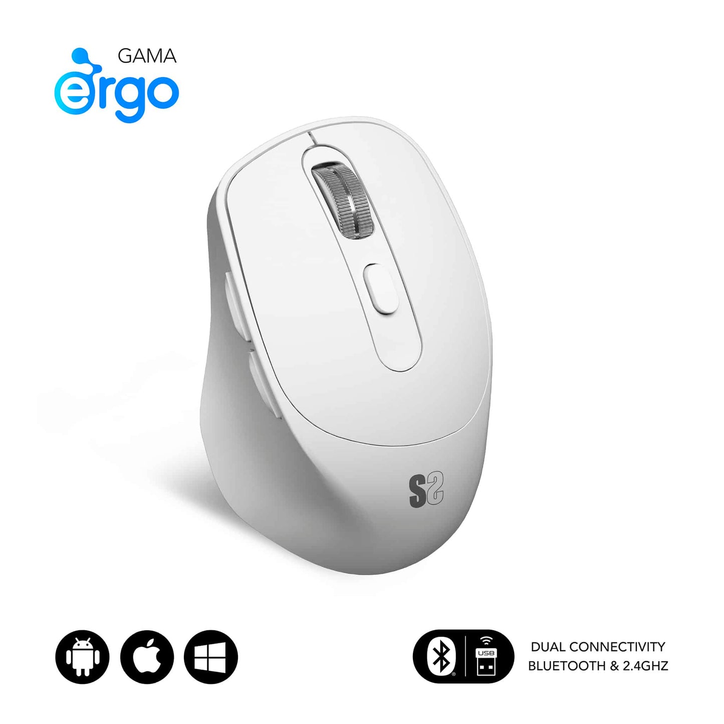 Ratón SUBBLIM Comfort Bluetooth Blanco (SUBMO-EDCON02)