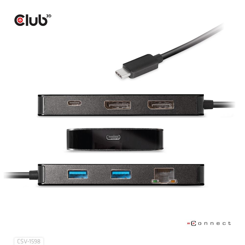 Docking Station Club 3D 7en1 USB-C Negro (CSV-1598)