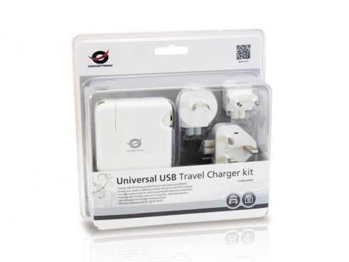 Cargador Coche/Pared CONCEPTRONIC 2xUSB (CUSBCHARKIT)