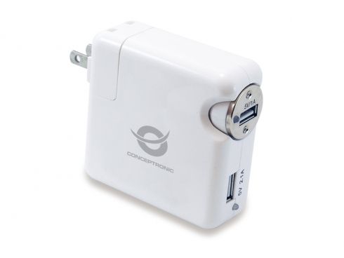 Cargador Coche/Pared CONCEPTRONIC 2xUSB (CUSBCHARKIT)