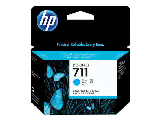 HP 711 Cyan 3-Pack Original Ink Cartridges - CZ134A