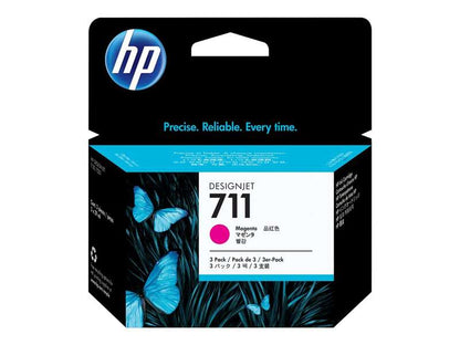HP 711 Magenta Pack de 3 Cartuchos de Tinta Originales - CZ135A. 3x 29 ml
