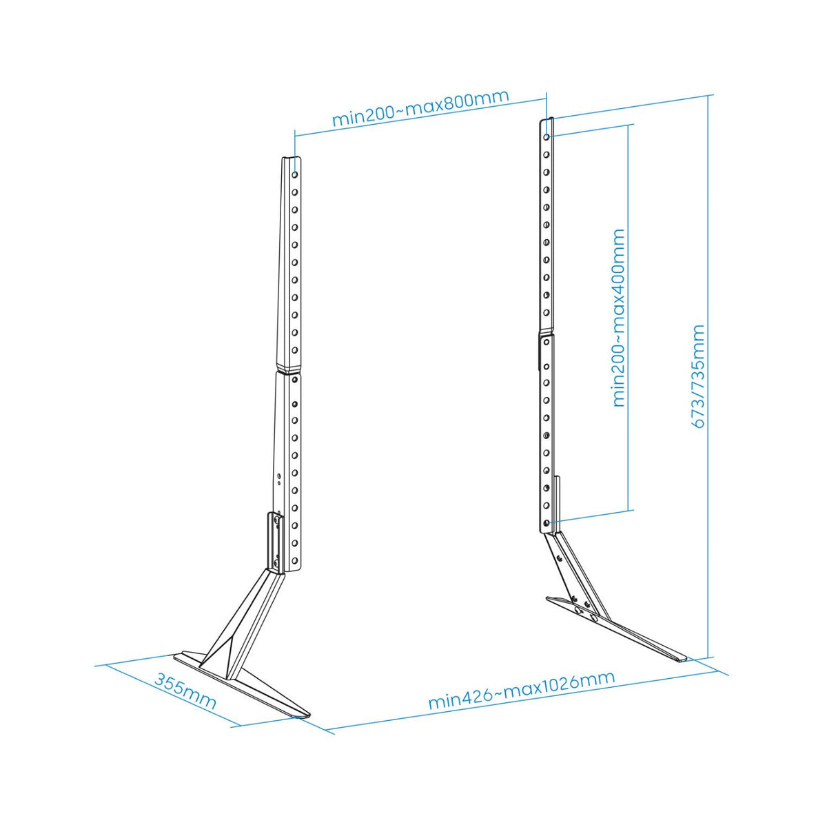 Soporte de Mesa TOOQ 23"-75" Máx 40Kg Negro (DB2375F-B)