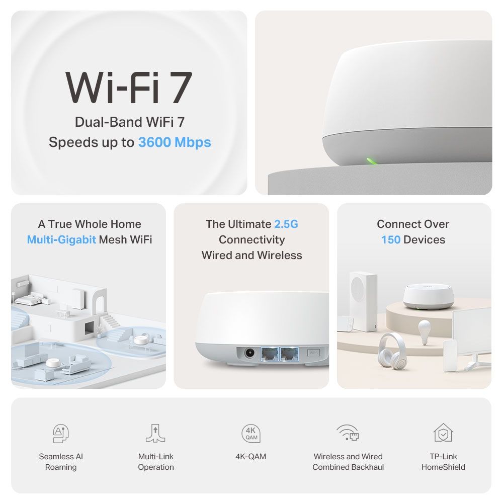 Extender TP-Link Sistema Mesh WiFi 7 (DECO BE25 2-PACK)