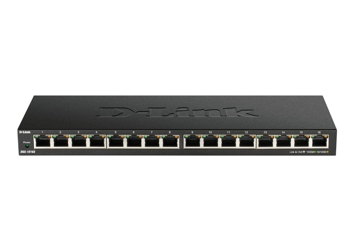 Switch D-Link 16xRJ45 Ethernet GbE Negro (DGS-1016S)
