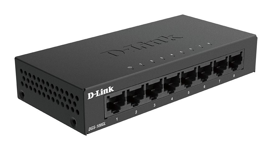 Switch D-Link 8xRJ45 GbE Negro (DGS-108GL)