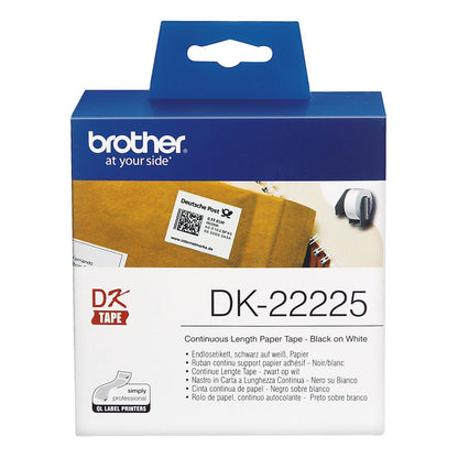 Cinta BROTHER 38mm 30.48m Negro sobre Blanco (DK-22225)
