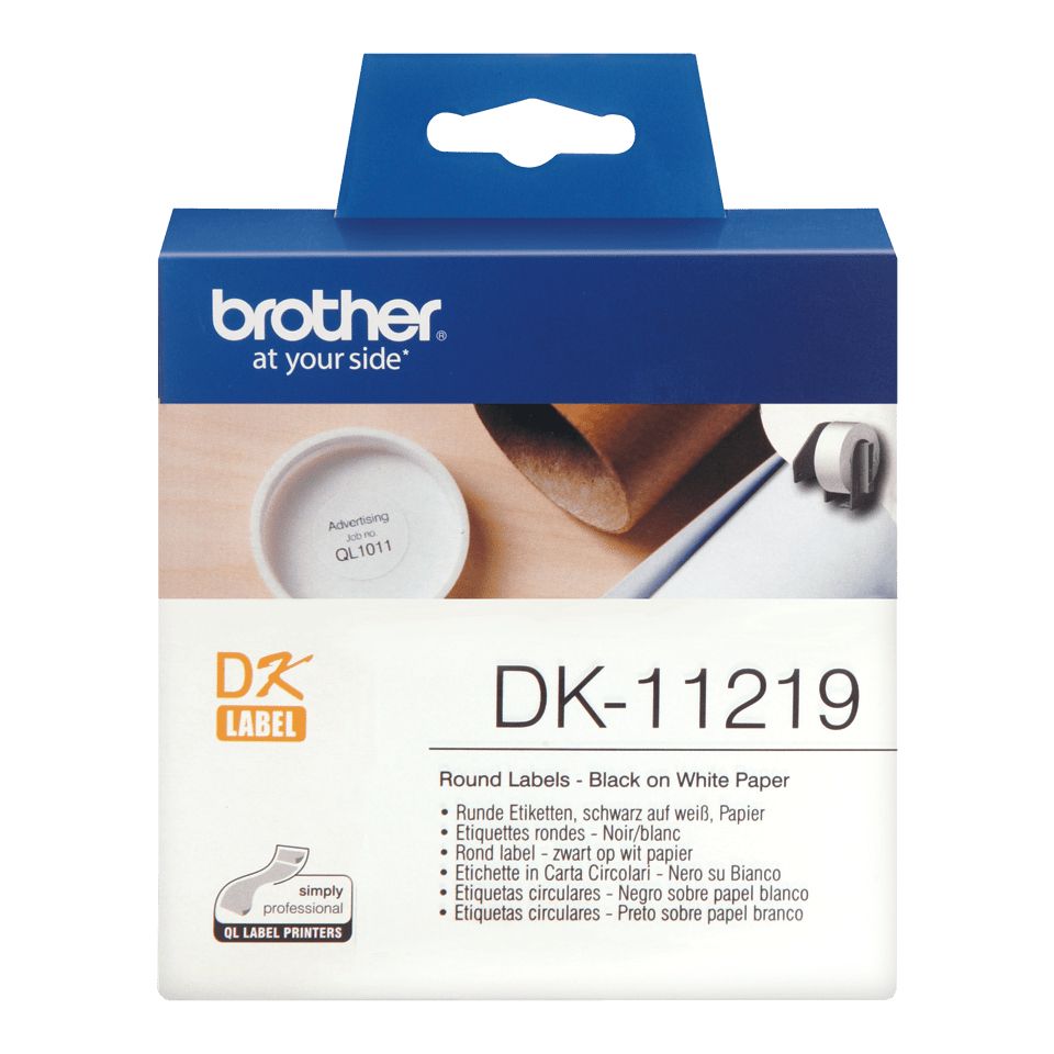 Etiquetas BROTHER circulares 12mm 1200 Unid. (DK11219)