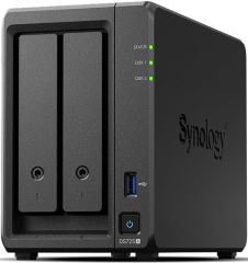 Nas Diskstation Ds725+ AMD Ryzen R1600 2.6Ghz 4Gb DDR4 ECC 2 Bahias 3.5' HDD 2.5' HDD 2.5' SSD Raid 0, 1, 5, 6, 10, Jbod USB 3.2 USB-C Ethernet 1000base-T Ethernet 2.5 Gigabit