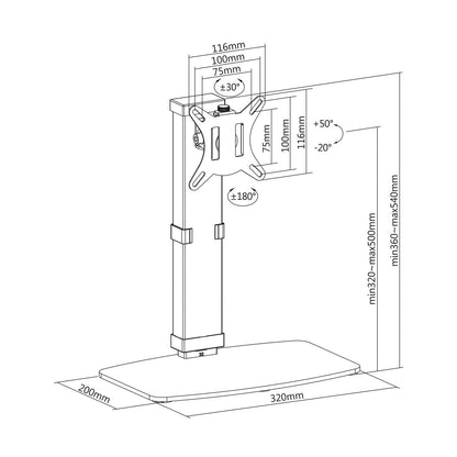 Soporte Mesa AISENS 17"-32" Gira/Inclina (DT32TSR-115)