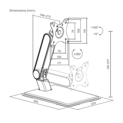 Soporte Mesa AISENS 17"-32" Gira/inclina (DT32TSR-373)