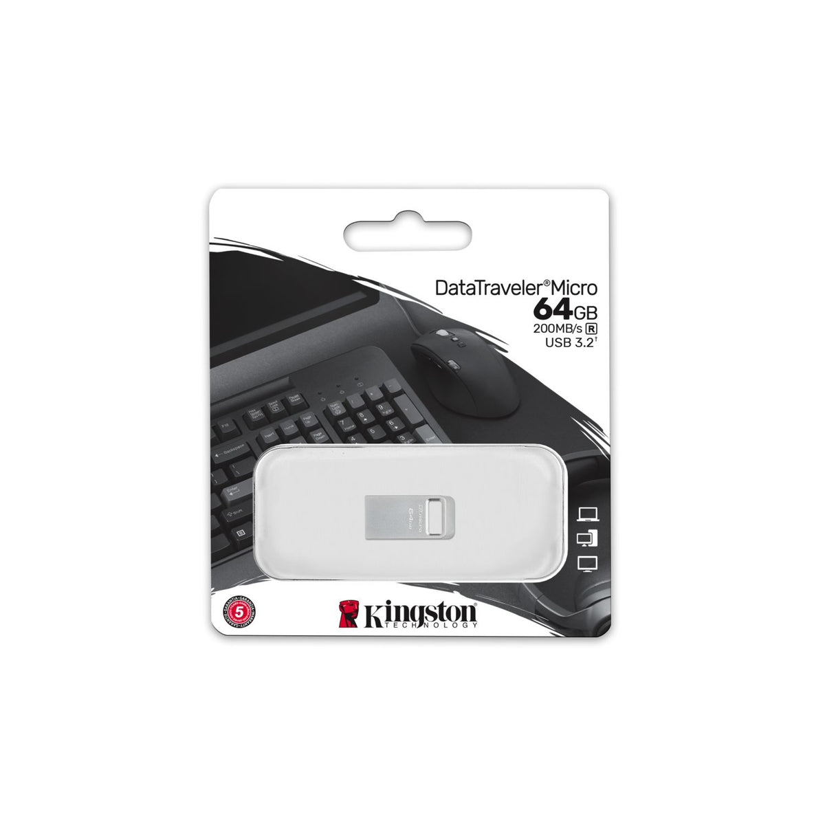 Pendrive Kingston Micro 64Gb USB-A 3.0 (DTMC3G2/64GB)