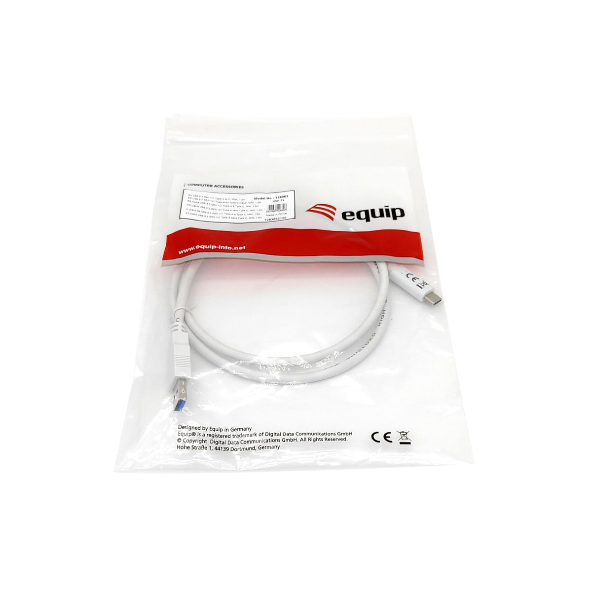 Cable EQUIP USB-A/M a USB-C/M 2m Blanco (EQ128364)