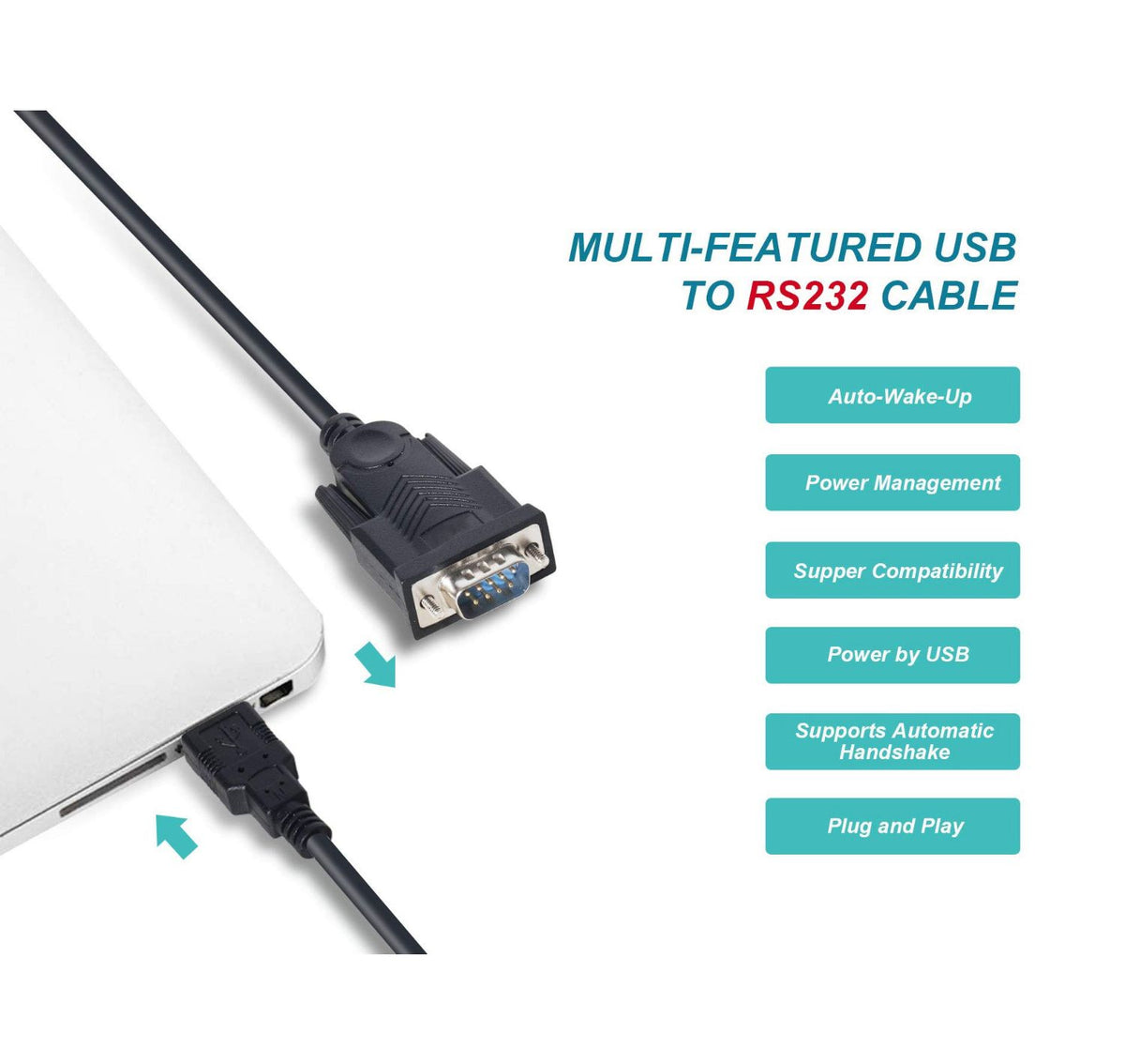 Cable EQUIP USB-A a Serie (DB-9) 1.5m Negro (EQ133391)