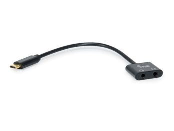Adaptador EQUIP USB-C a 2x Jack 3.5mm Negro (EQ133469)